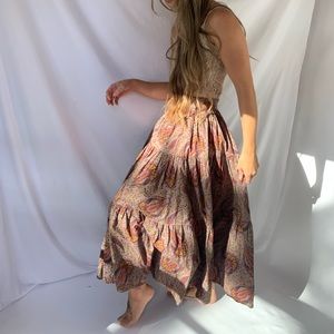 Mondi Fit & Flare Boho Floral Print Cotton Skirt